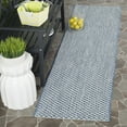 thumbnail image 2 of SAFAVIEH Courtyard Blair Checkered Indoor/Outdoor Runner Rug, Blue/Light Grey, 2'3" x 18', 2 of 6