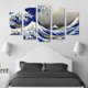 thumbnail image 3 of Juego de Cuadros Decorativos, La Gran Ola de Kanagawa de Hokusai, Estilo Ukiyo-e Icónico, 5 Piezas, Ideal para Salas y Oficinas, 150x80cm, 3 of 5