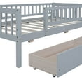 thumbnail image 7 of Bellemave Twin Daybed with Storage and Fence, Wooden Twin Size Platform Bed with Rails and 2 Drawers, Low Loft Bed Frame, No Box Spring Needed (Gray), 7 of 7