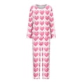 thumbnail image 4 of Rciityk Valentines Pjs Sets for Woman Cute Heart Print Long Sleeve Crew Neck Top with Pant Pajama Sets Lounges Ladies Pajamas Sets, 4 of 6