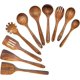 thumbnail image 1 of Juego de cucharas de madera BOKALAKA, 10 unidades, para cocinar en teca natural, 1 of 6