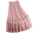 thumbnail image 2 of YABCSAZ Women's Midi Long Tulle Skirts Dressy Casual Elegant A-Line Elastic Waist Dress Flowy Swing Mesh Skirt for Women, 2 of 7