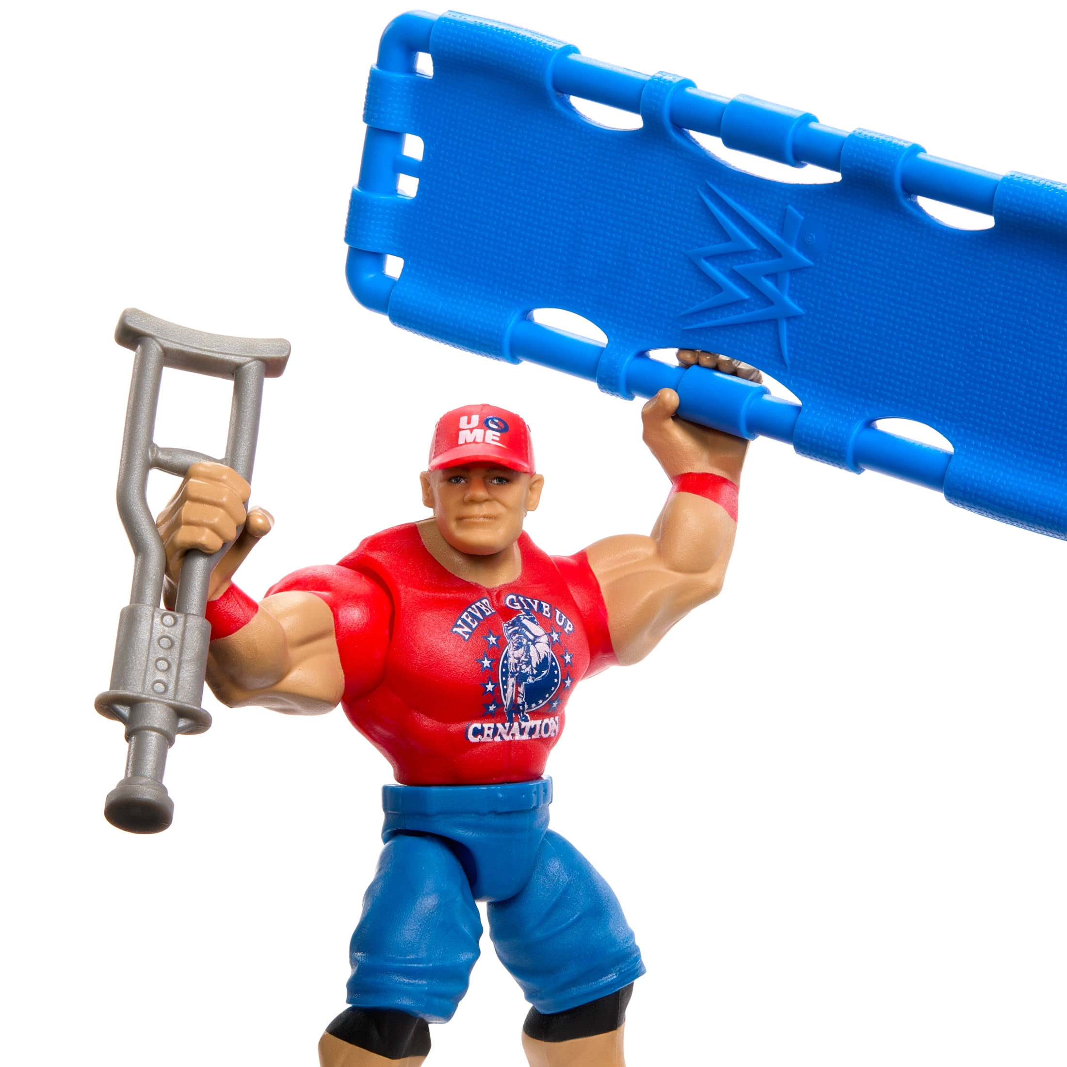 WWE Knuckle Crunchers John Cena Action Figure & Accessories, Bone-Crunching Movement, 3.25-inch