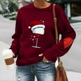 thumbnail image 2 of CEHVOM Automne et Hiver Femmes Chandail de Noël Imprimé Col Rond Manches Longues Blouse Unie Hauts Chandails, 2 of 4
