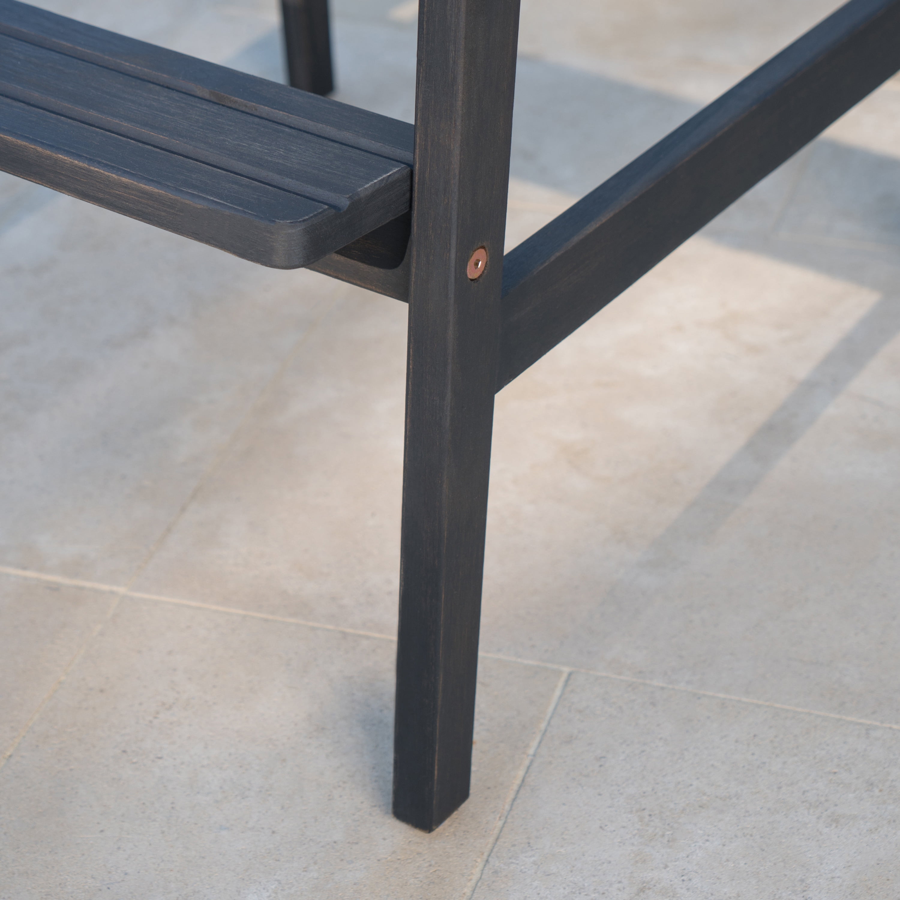 Outdoor Adirondack Bar Stool Set of 2, Solid Wood Height Seats for Patio Bar, Dark Gray