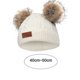 thumbnail image 2 of Gorro de punto con pompón doble de invierno de color gorro para niños pequeños, 2 of 5