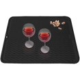 thumbnail image 1 of Alfombrilla de secado de silicona, escurridor de platos, resistente al calor, antideslizante, vajilla, salvamanteles, taza, mostrador de cocina, gris/negro, 40*30cm, 1 of 4