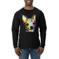 thumbnail image 1 of Wild Bobby Dean Russo Colorful Chihuahua Dog Lover Men Long Sleeve Shirt, Black, 3X-Large, 1 of 5