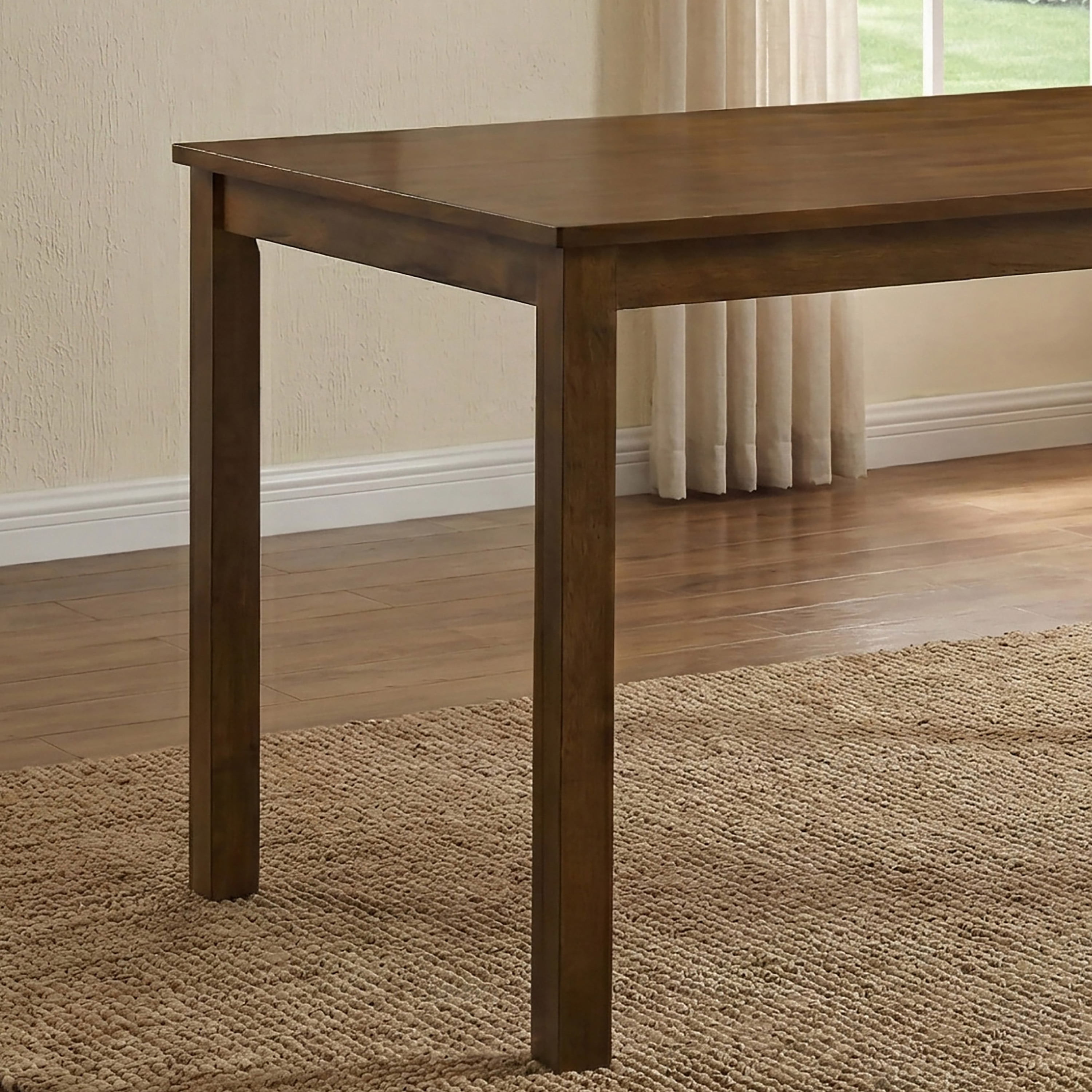 Furniture of America Risso Modern Solid Wood 43.3" Rectangle Dining Table, Medium Oak