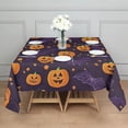 thumbnail image 3 of Halloween Pumpkin Bat Pattern Square Tablecloth,Waterproof Square Table Cover,Wipeable Spillproof Washable Table Cover for Home Kitchen Party Decor 52"x52"(132x132cm), 3 of 6