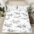 thumbnail image 2 of Manfei Aircraft Airplane 4 Pieces Queen Sheet Sets,Transportation Theme Ultra Soft Flat Sheet,Jet Queen Fitted Sheet,Cartoon Bedroom Decoration, 2 of 7
