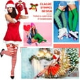 thumbnail image 5 of Christmas Thigh High Socks Striped over Knee Stockings Stripes with Bow Socks for Women and Girls Christmas Costume Party, 5 of 6