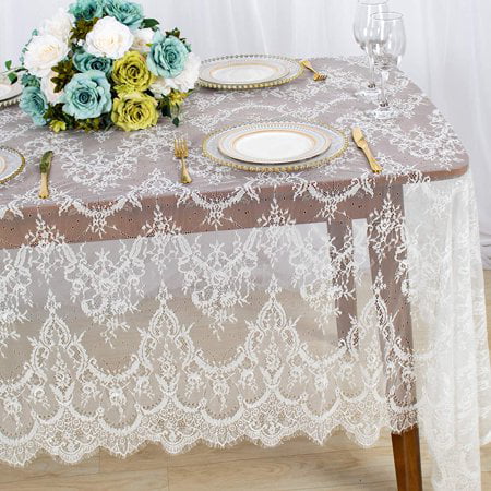 Nappe PVC Table Armoire Housse Broderie Floral Mariage Fête