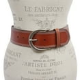 thumbnail image 3 of Womens 2 1/4" Wide Stitching Edged Plain High Waist Soft Cowhide Leather Belt, 3 of 5