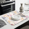 thumbnail image 3 of Pioneer Flower Floral Print Pattern Dish Drying Mat for Kitchen 1 Pack, Ultra Absorbent Microfiber Dishes Drainer Mats,16"x18", 3 of 6