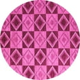 thumbnail image 1 of Ahgly Company Indoor Round Abstract Pink Modern Area Rugs, 4' Round, 1 of 4