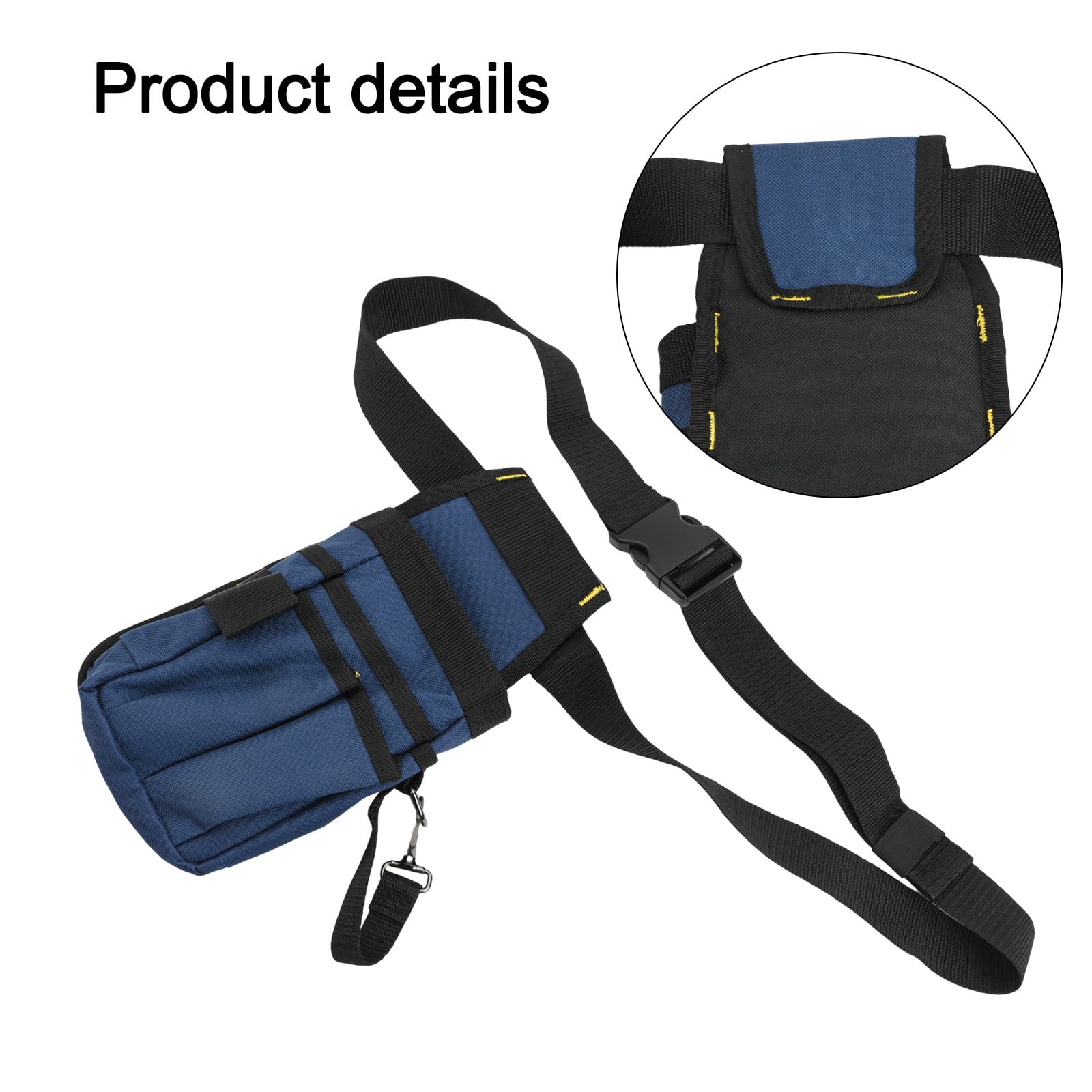 Electrician Tool Bag Waist Pouch With Multiple Pockets Adjustable Belt For High Altitude Work 600D Oxford Cloth Blue And Black D