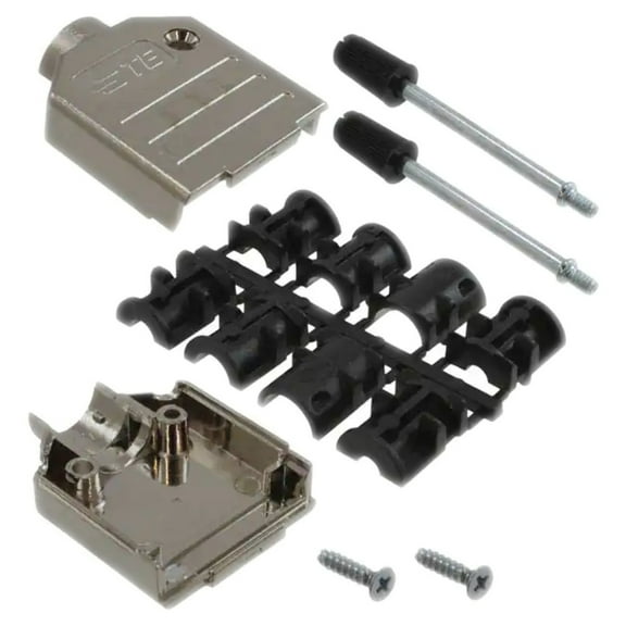 2198617-9 Connector Accessories 9POS Backshell/Cable Clamp Acrylonitrile Butadiene Styrene Shell, RoHS