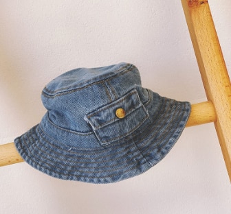 PIKADINGNIS Fashion Summer Women Denim Bucket Hat Vintage Washed