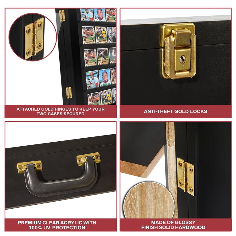 PENNZONI Full Table Top Display Case w/ Stand, Acrylic Baseball Card Show,  Golden Oak - Walmart.com
