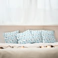 thumbnail image 4 of Ambesonne Ocean Throw Pillow Cover 4 Pack, Jumping Dolphin, 18", White Blue Grey, 4 of 5