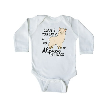 

Inktastic Gran s You Say Alpaca My Bags Gift Baby Boy or Baby Girl Long Sleeve Bodysuit
