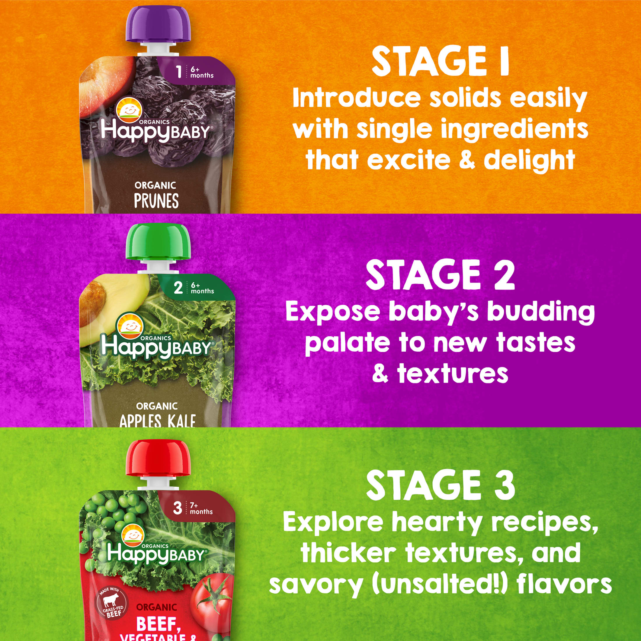 (paquete de 12) Comida orgánica para bebé Happy Baby Clearly Crafted, etapa 2, plátano, piña y granola, bolsa de 4 oz 5