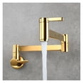 thumbnail image 1 of Pot Filler Tap Wall Mounted Foldable Kitchen Faucet Single Cold Single Hole Sink Tap Rotate Folding Spout Brushed Gold Brass ,bar Laundry RV Farmhouse, 1 of 6