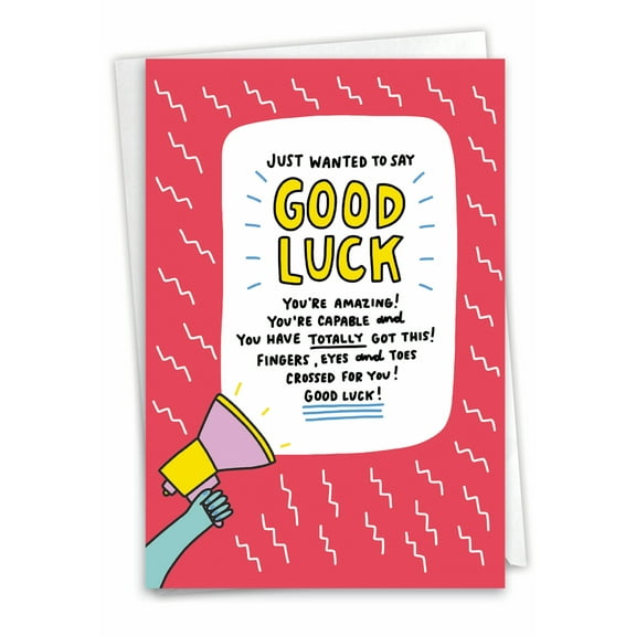 NobleWorks Funny Good Luck Greeting Card with 5 x 7 Inch Envelope (1 Card) You Got This C9587GLG