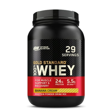 Optimum Nutrition Gold Standard 100% Whey Protein Powder, Banana Cream, 24g Protein, 2 Lb