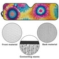 thumbnail image 6 of Uorisanigo Windshield Sun Shade Compatible with Jeep Wrangler JK JL, Foldable Windshield Cover Colorful Tie Dye Print Car Sun Visor Blocks Sunlight Heat UV Rays Keep Vehicle Cool, 6 of 7