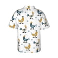 thumbnail image 4 of Xecao Farm Roosters print Hawaiian shirt - a stylish short-sleeve button-down for men, perfect for casual beach and tropical outings., 4 of 9