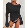 thumbnail image 5 of Bsubseach Crochet Swimsuit Cover Ups for Women Sheer Knitted Tops Sexy Mesh Outfits Black, 5 of 6