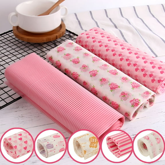 ACDANC [50 Pcs] Food and Deli Dry Wrap Wax Paper Sheets,Heavy Duty Heart Pattern Non Stick Food Wrapping Baking Paper for Cooking,Air Fryer,Kitchens Paper Roll,9.84" x 8.46"
