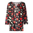 thumbnail image 5 of Women's 3/4 Sleeve V Neck T-Shirts Valentina's Day Spring Shirts Love Heart Printed Graphic Tees Valentines Shirts for Women, 5 of 5