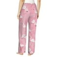 thumbnail image 3 of Daiia Pink Flamingos and Flowers Women's Sleep Pant with Pockets and Drawstring,Pajama Pants-Small, 3 of 9