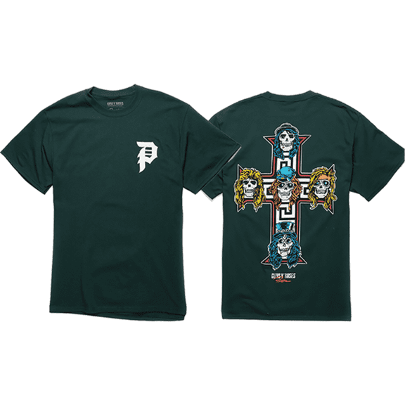 Primitive Skateboarding Cross Short Sleeve T-Shirt Forest Green, Small, Men's