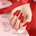 thumbnail image 2 of 24Pcs Press on Nails for Women Girl, Solid Extra Long Coffin Fake Nails Artificial Fingernail, Reusable with Adhesive Tabs for Gift Parties Festival Makeovers (Red) Red 0.03 Fl Oz (Pack of 24), 2 of 4