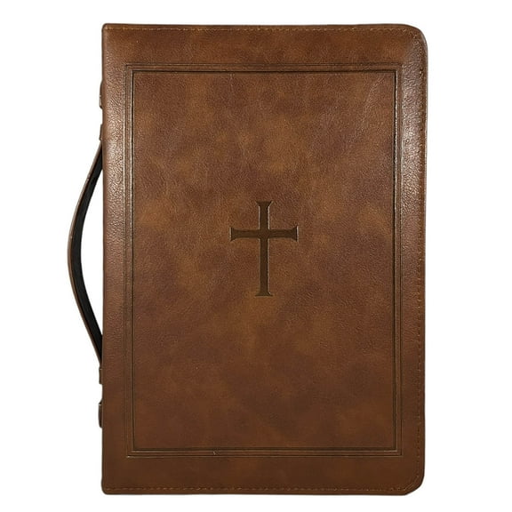 Bible Cover Classic Cross Brown XL