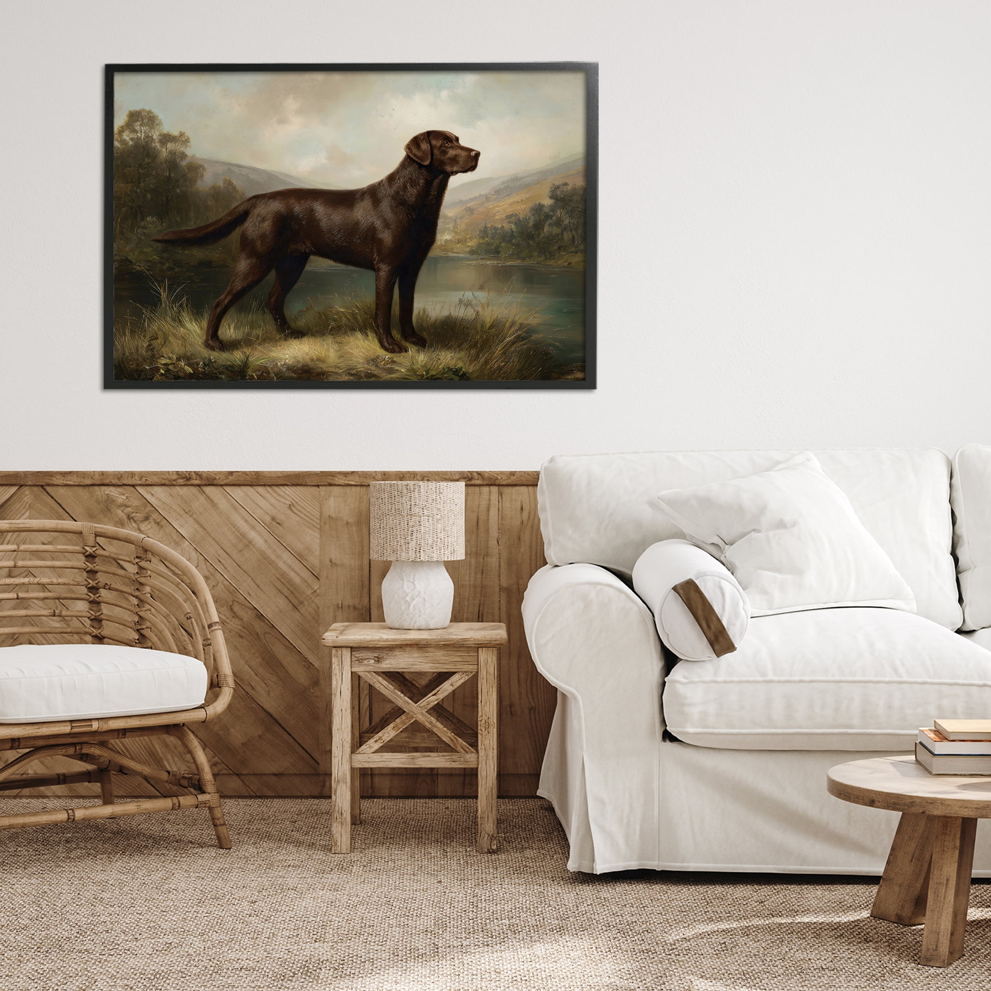 Stupell Industries On Alert Hunting Dog Black Framed Giclee Art, design by Petal Prints Design