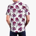 thumbnail image 3 of Balery Tulips Flowers Printed Men’s Short Sleeve Polo Shirt, Midweight Men's Shirt,Golf Polo shirts -Large, 3 of 8