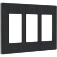 thumbnail image 2 of Nadoabtm Light Switch Covers Vintage Black Wood Texture Rustic 3 Gang Rocker Electrical GFCI Decorative Triple Outlet Wall Plate Cover Switchplate for Farmhouse Home Decor, 2 of 8