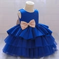 thumbnail image 7 of Girls' Party Dress Flower Wedding Dress Elegant Formal Dress Toddler Girls Net Yarn Embroidery Rhinestone Bowknot Birthday Party Gown Long Dresses Headband Suit 6-12 Months, 7 of 7