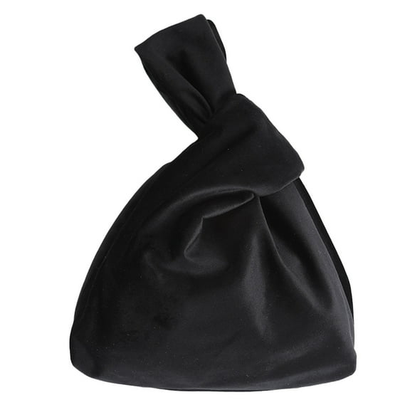 Pawsdot Vintage Flannel Handbag Black Wrist Bag for Cosmetics and Snacks