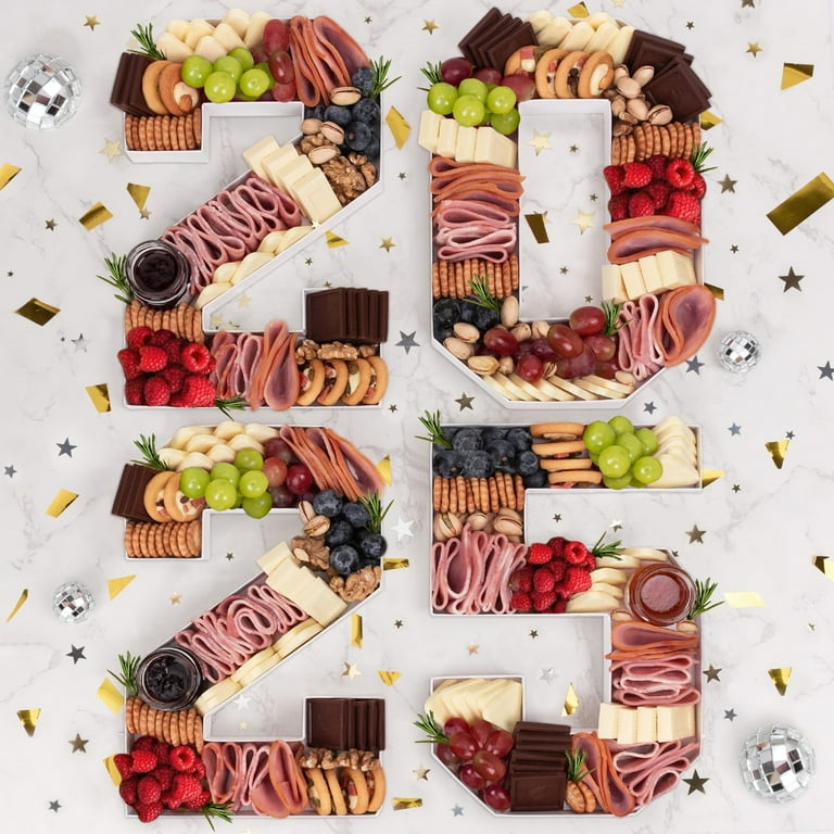 Tiangrid 4-Piece Wooden Graduation Letter Trays - P R O M Fillable Charcuterie Boards For Food Display