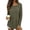*Army Green, variant on ClodeEU Women's Crew Neck Side Split Curved Hem Long Sleeve Top, Casual Loose Waffle Knit Pullover Blouse Army Green,Women's Plus L