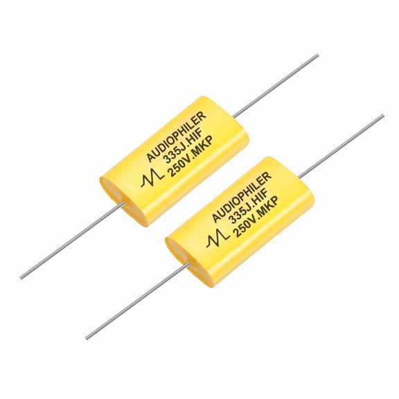 Uxcell 2Pcs 3.3uF High-Frequency Divider Capacitor, 250V Audio Speaker Crossover Non-Polarity Polypropylene MKP Film Capacitors