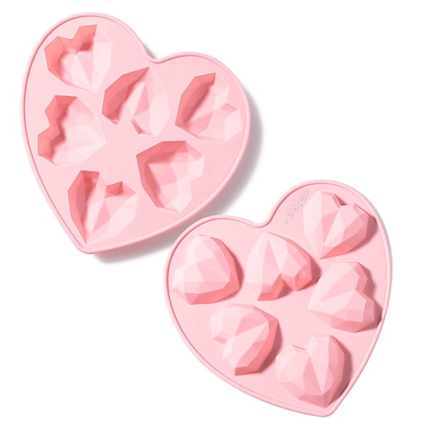 diamante de 6 rejillas, molde de silicona para hornear para tartas, postres, mousse, molde en forma de corazón de amor de diamantes 3D para caramelos, fondant, helados