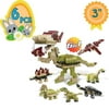 Totem World 6 Filled Easter Egg Building Toys - Dinosaur Set - Age 6-12 Learning Educational Inside 3" Large Plastic Egg - Great for Dino Easter Basket Stuffers - Combine to Build a Tyrannosaurus