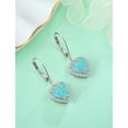 thumbnail image 6 of VESITIM Green Opal Dangle Drop Earrings Women Sterling Silver Opal Jewelry Heart Shaped Birthstone Leverback Earring as Gift, 6 of 7